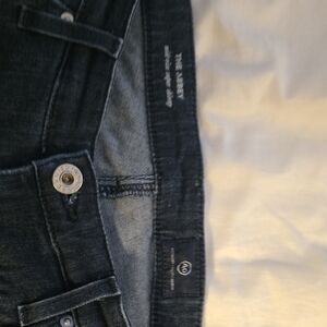 Dark Wash Denim Jeans with Button Closure